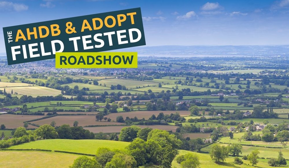 AHDB and ADOPT logo showing a birds eye view.